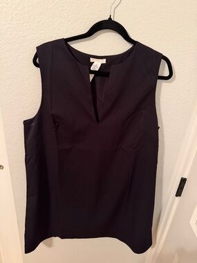 H&M Black Sleeveless V-Notch Shift Dress